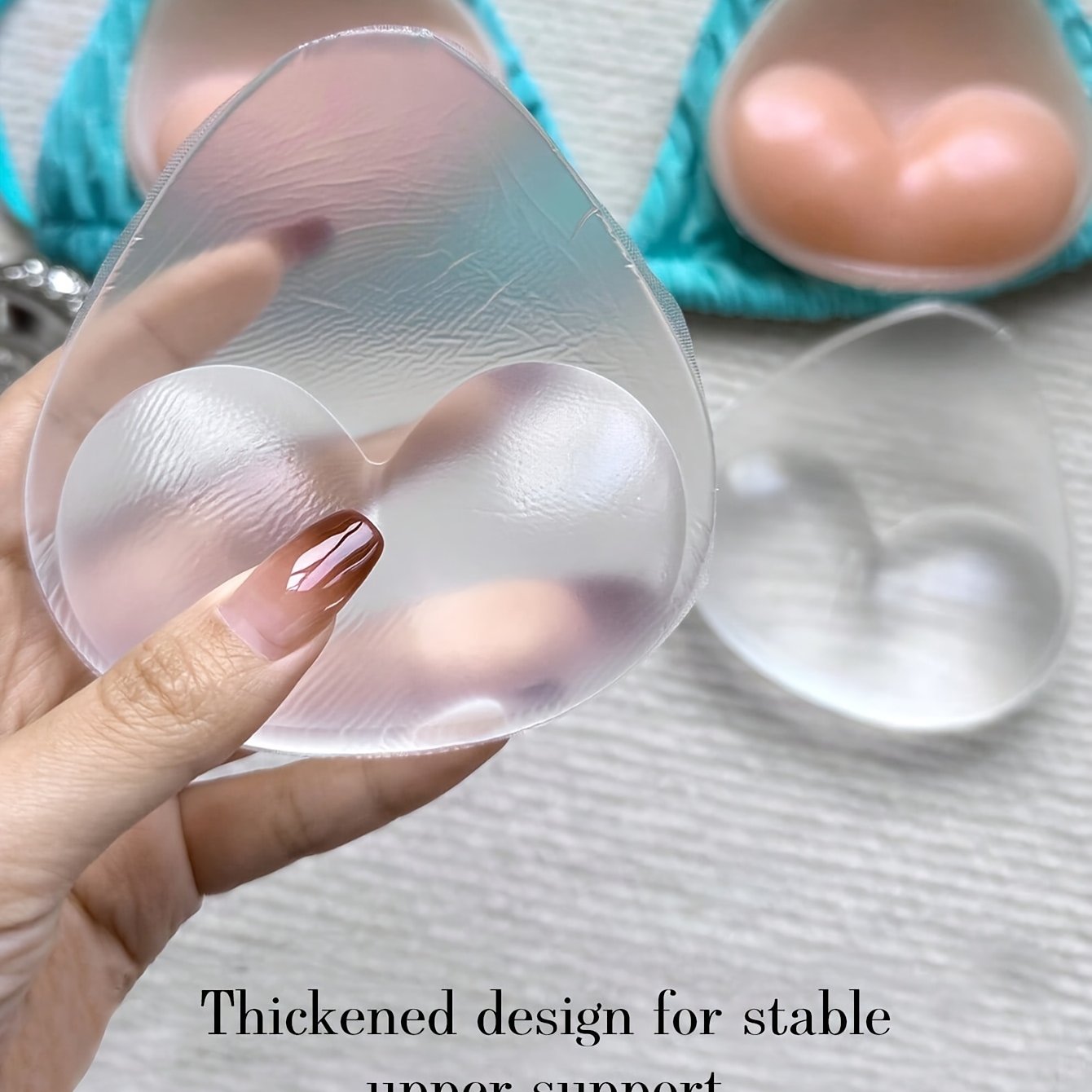2pcs Of Reusable Silicone Breast Pads – Invisible Support Pads For Swimwear And Lingerie. Soft And Thickened Design With Natural Lifting Effect, Ideal For Matching Bikinis, Dresses And Camisoles