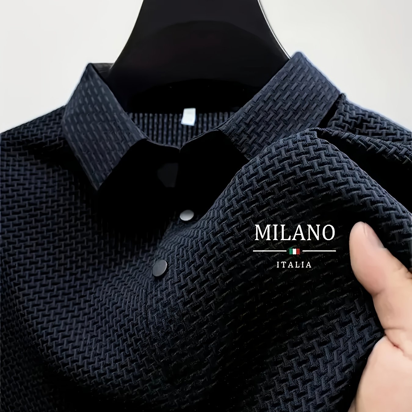 TEMU Obm Spring/summer 's Luxury High-end Solid Color , Pointed Collar, Breathable, Stylish, Casual Short-sleeve Men's Apparel