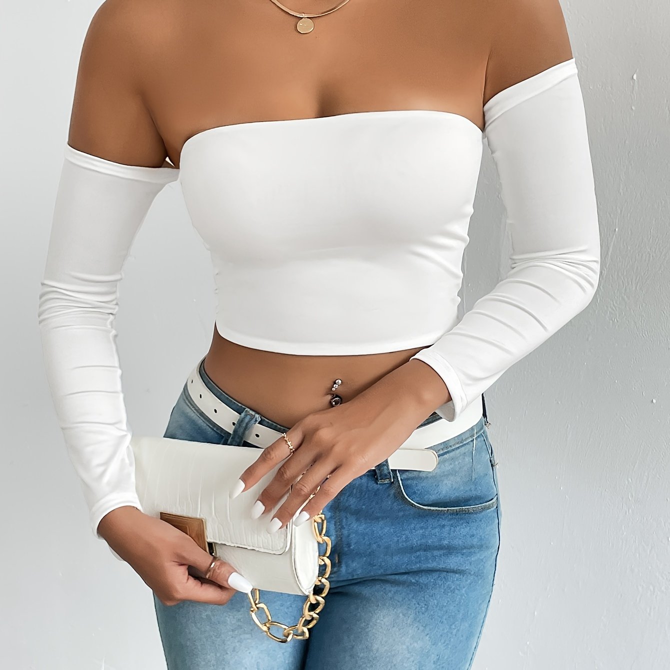 Western-style Sexy Long-sleeve Camisole With Bust-enhancing And Waist-cinching Design