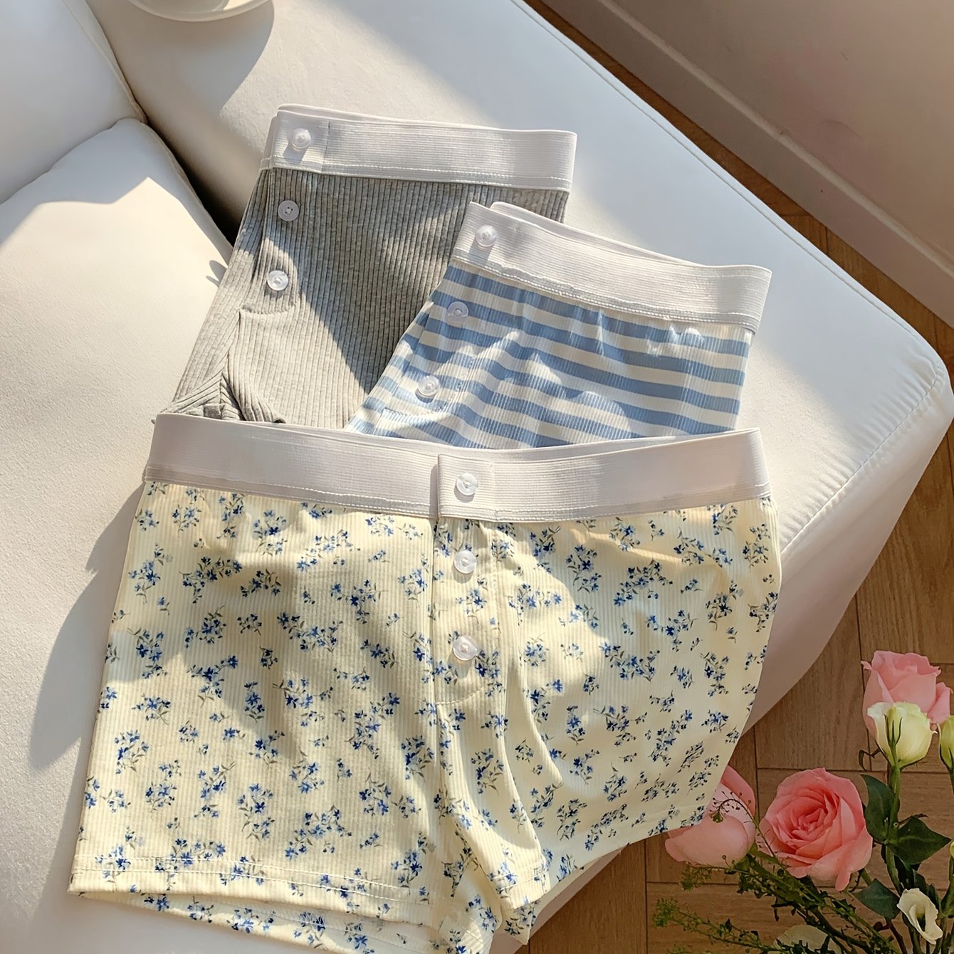 Women's Button Casual Shorts, Simple And Stylish For Casual Attire, Perfect For Lounging At Home