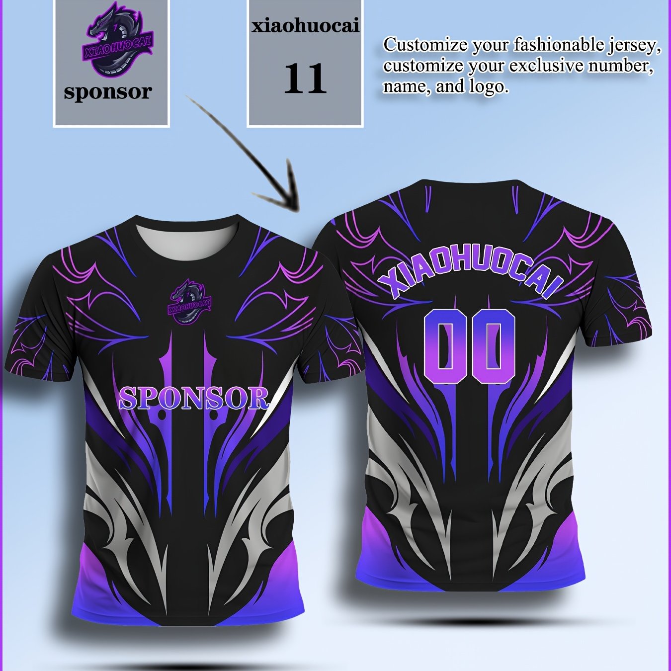 TEMU Men's Fashion Customized Jerseys, Custom Logo Names, Numbers, And Sponsor Customization For Your T-shirt Sportswear