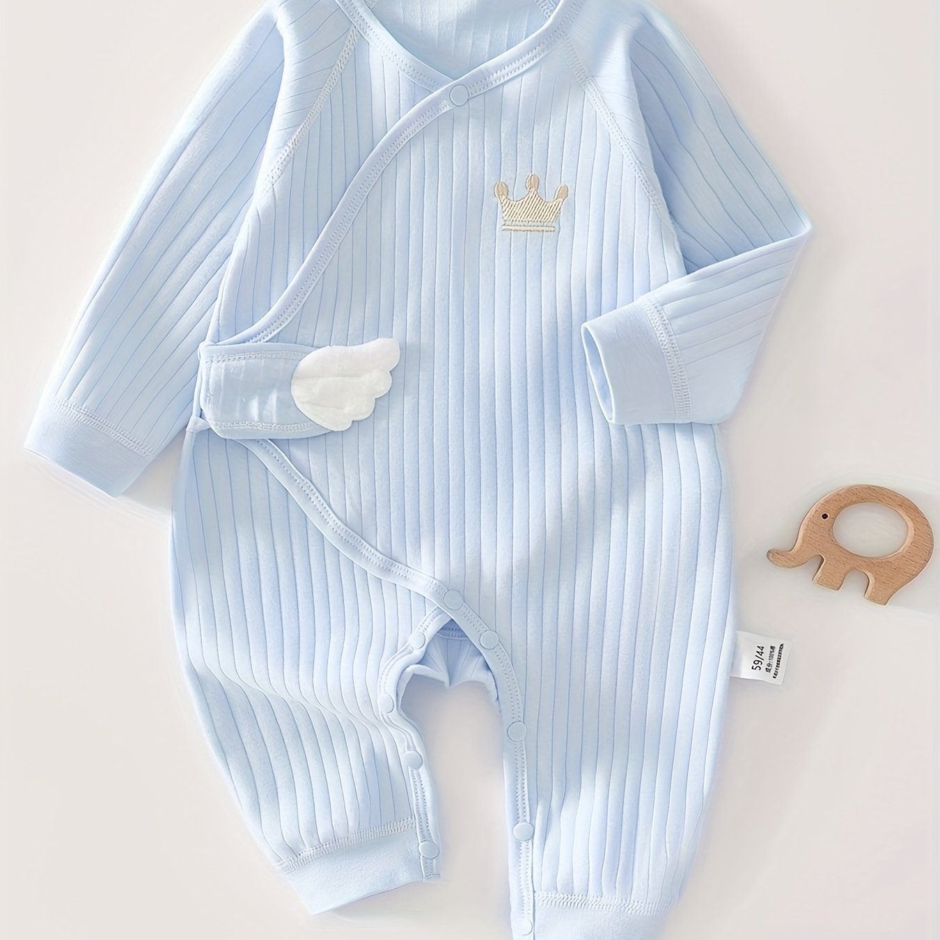 Baby Onesie Ha Yi Crown Wing Pattern Newborn Onesie, Suitable For Pregnant Children Gifts, Children's Gifts, For Outdoor, Boys And Gilrs Clothes