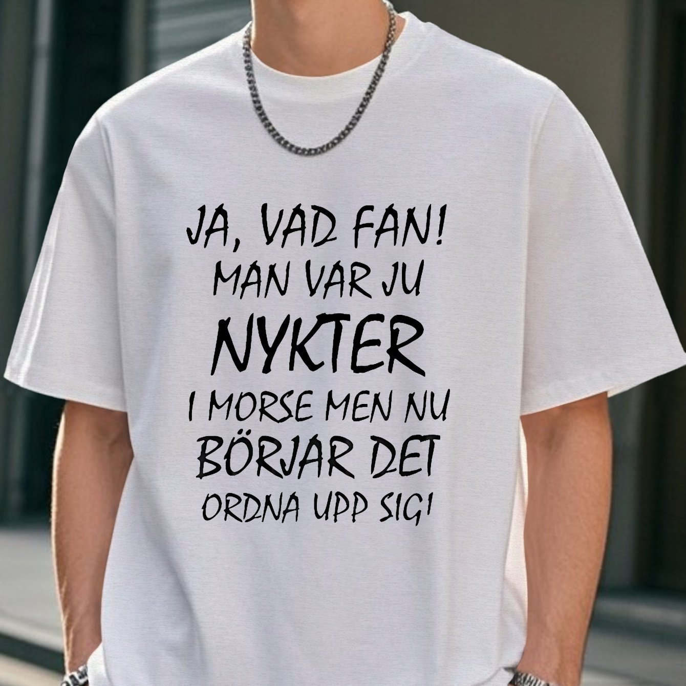 TEMU Funny Swedish Men's Short Sleeve T-shirt Summer T-shirt Top