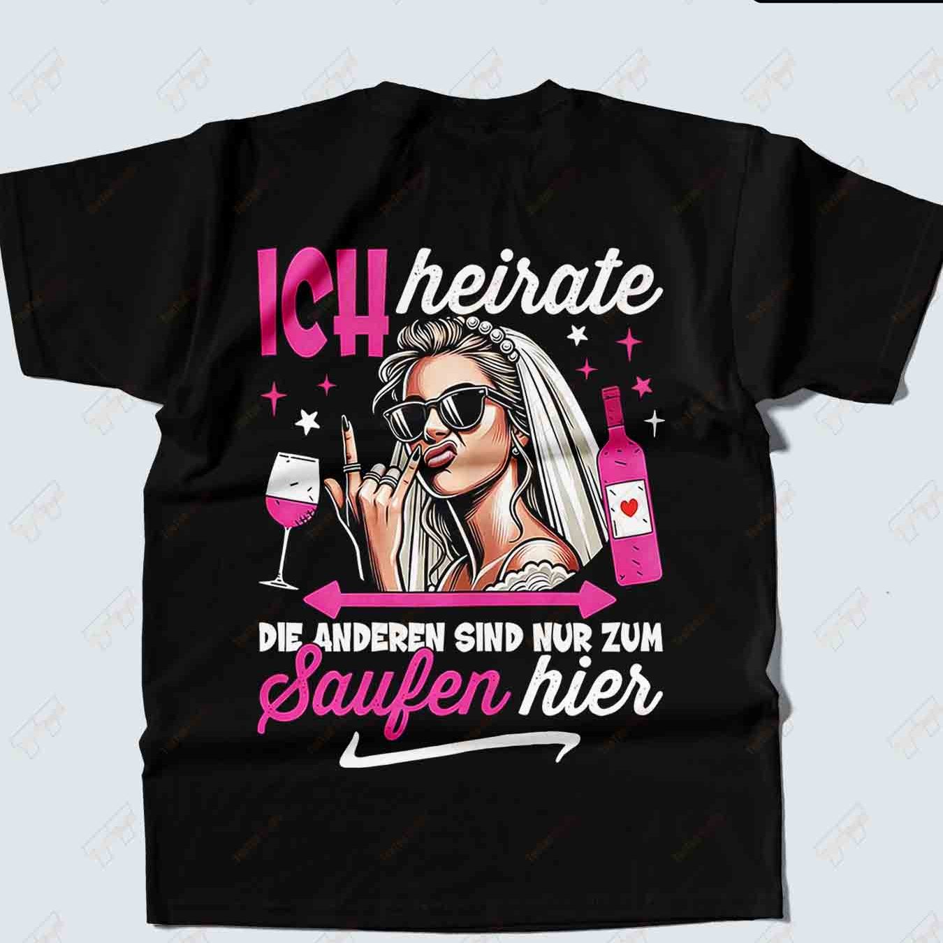 Bride Jga Poltern Stag Night Back Print 100% Tee Short Sleeve T-shirt