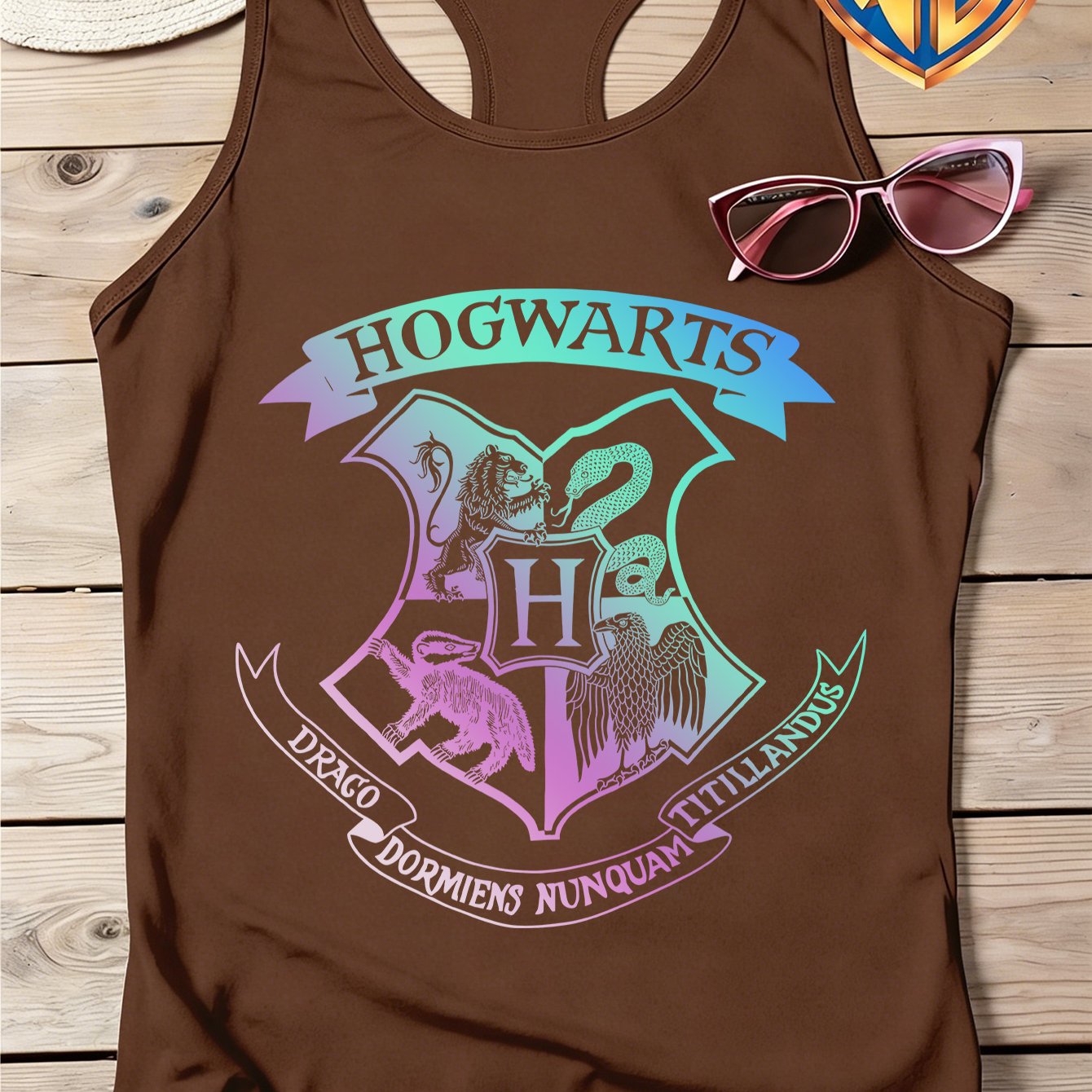 TEMU Warner . Official Licensed - And Summer Women's Crew Neck Tank Top, Harry Potter Theme Print, Easy And Fashionable, Y2k Style, Suitable For ,