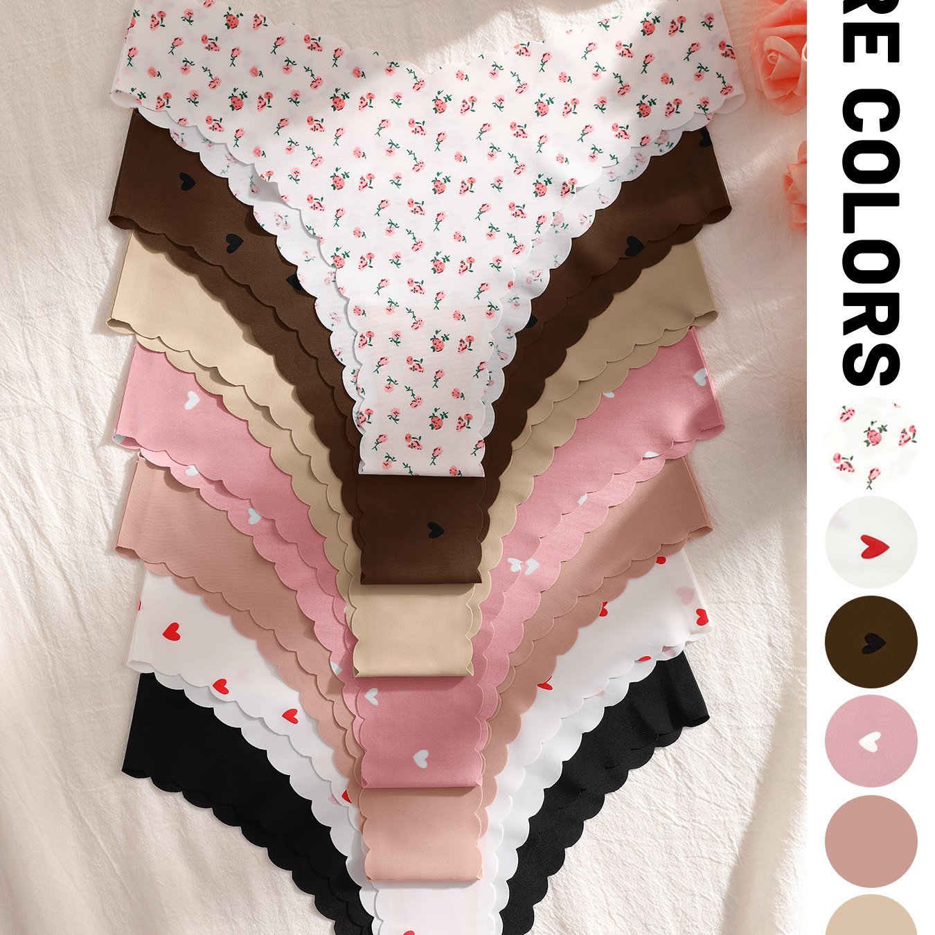 TEMU 7 Pack Women Seamless Panties, Soft Breathable Daily Ladies Underwear