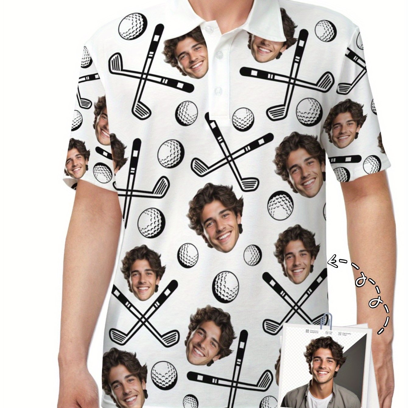 TEMU [custom]'s Summer Casual Short Sleeve Shirt Customizable Printed Turn- Collar Shirt Super Comfortable And Breathable Suitable For Outdoor Sports