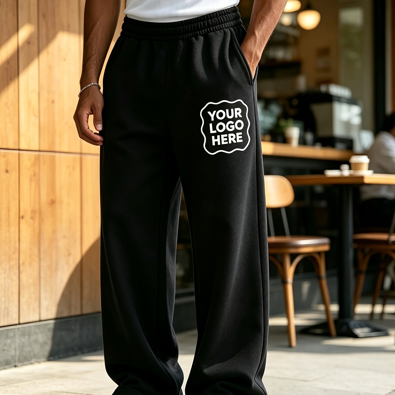 TEMU Waist-high - 2026 's Athletic Casual Straight Sweatpants, Custom Made, Customizable, Personalized, Custom Logo Print