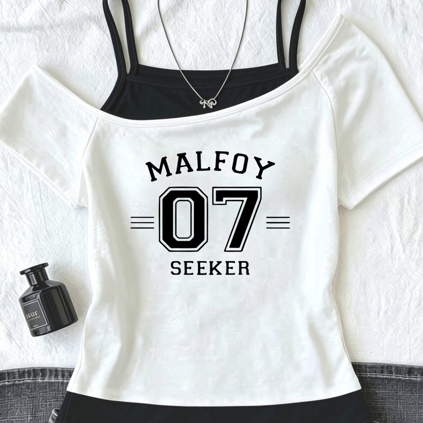 TEMU 2-in-1 Look Off-shoulder T-shirt, , 07 Print Top, Y2k Spring/summer Women's Fashion 2-in-1 Look Off-shoulder T-shirt, For , Casual, And Hot