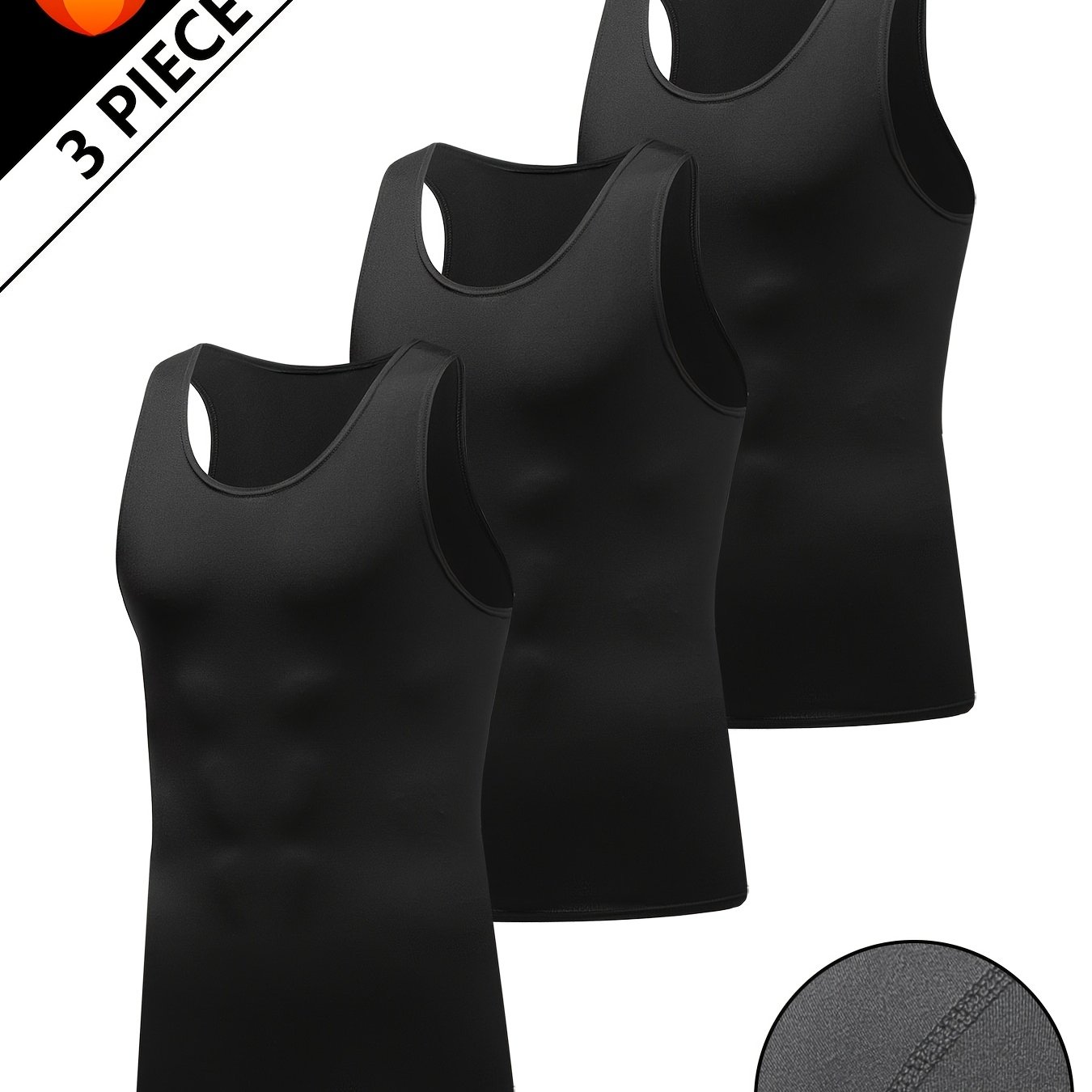 TEMU Canotta da 3 pezzi; , aderente, ad asciugatura rapida, adatta per , allenamento fitness, canotta a compressione per sport ricreativi e base per