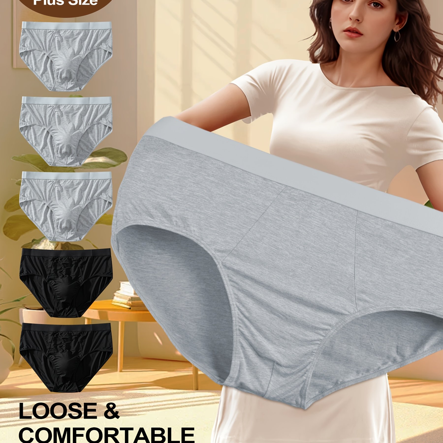 TEMU Juego de 5 piezas de calzoncillos de talla grande para hombre, de cintura extra , extrancho, extragrande y cómodos de modal, TALLA GRANDE