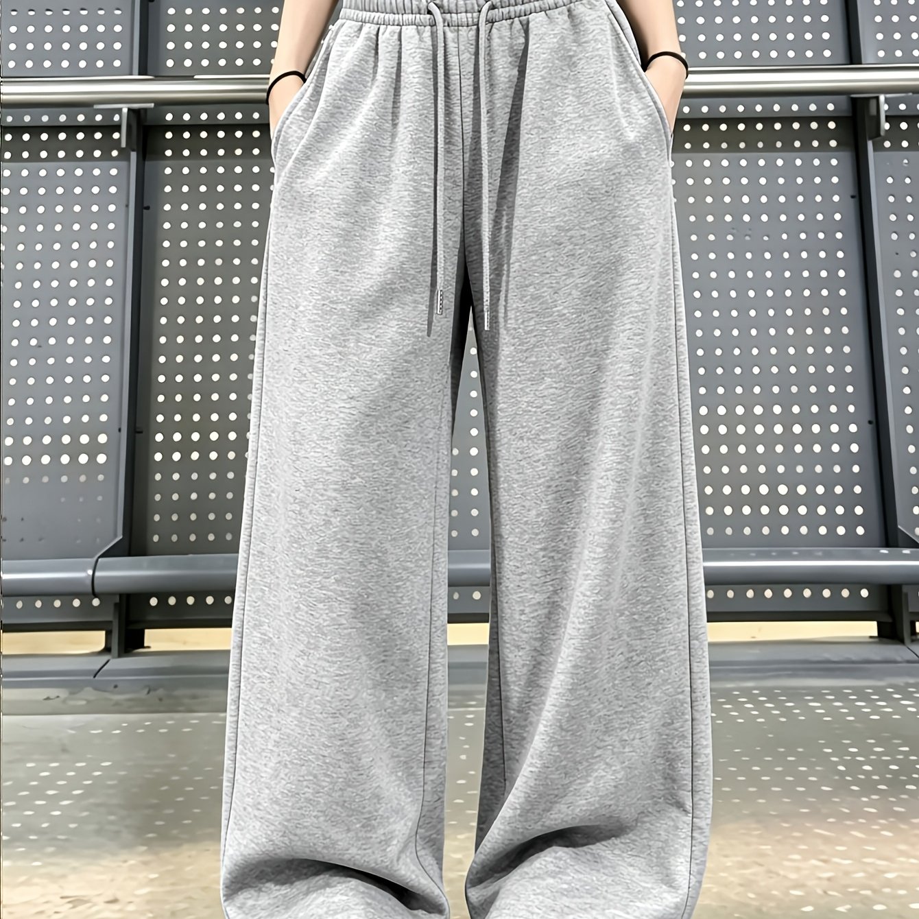 TEMU A Women's Autumn/winter Elegant, Casual, Loose-fitting -lined Long Pants - Creative, Trendy, , Niche, Cool, Simple, Versatile, Fashionable,