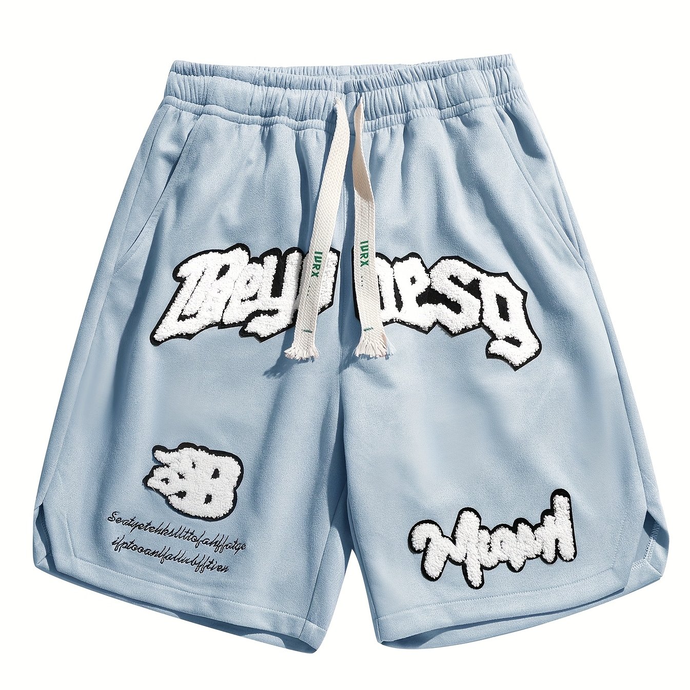 Gengyuan Shi Summer Men's Casual Shorts Athletic Over-the-knee Bermuda Embroidery Travel Beach Vacation Mid-length Trousers