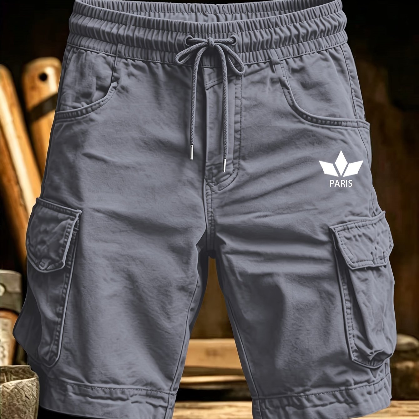 100% New Summer Fashion Solid Color Men's Work Shorts Casual Multi-pocket Running Commuting Shorts