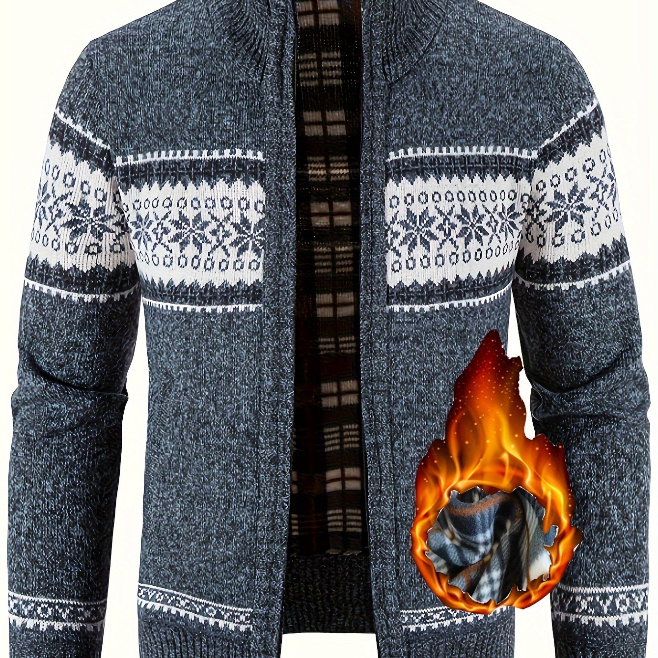 TEMU Pull de sport tricoté pour homme, automne et hiver, randonnée air, voyage, cyclisme, chaude, motif ethnique, motif de neige, cadeau de Noël,
