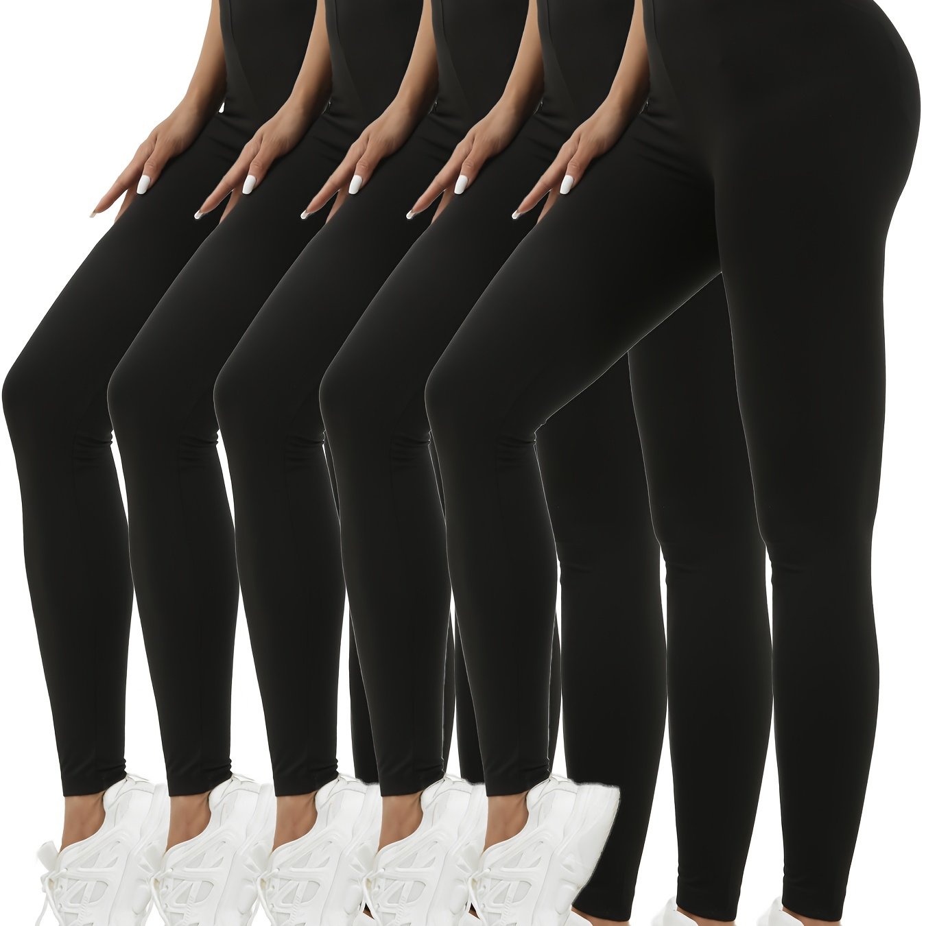 Set Of 5 Athletic Leggings For Women, Designed For Workouts, Running, And Yoga Without Being
