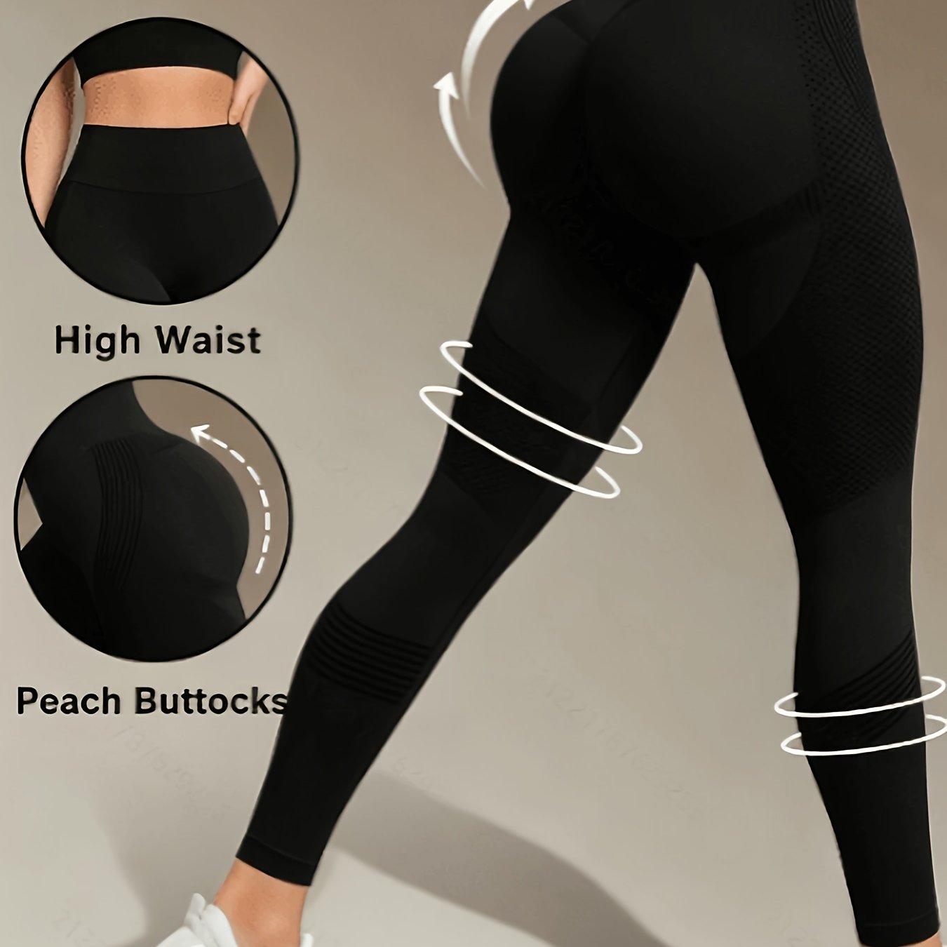 Women's High Waist Compression Yoga Leggings With Peach Shape