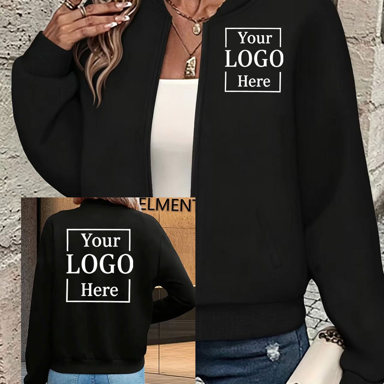 TEMU Custom Letter Name Pattern Print Design, Popular Style, Women's Fashionable Casual Daily Comfortable Long-sleeve Jacket Outerwear