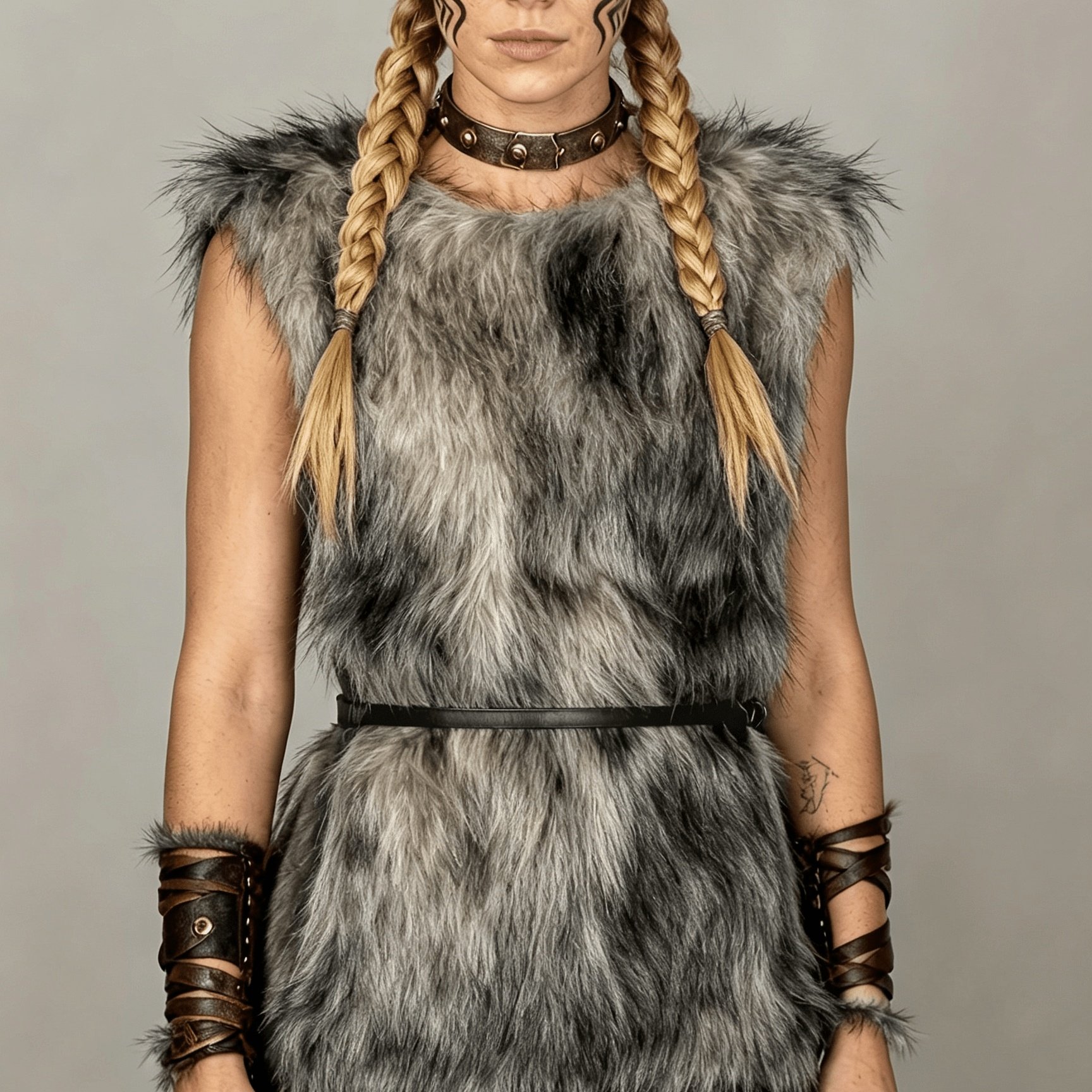 TEMU 1pc Chaleco de Mujer, de Estilo Vikingo , Top de Disfraz de Personaje Vintage de Felpa Artificial, Adecuado para Entusiastas de , Teatrales y