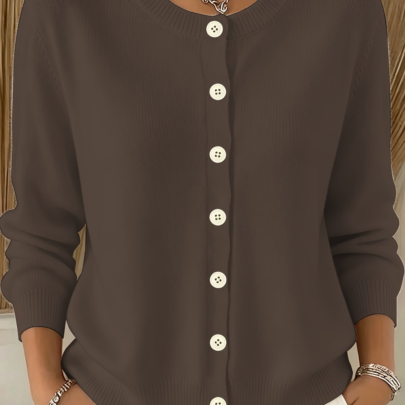 TEMU New Women's Fashionable Cardigan Jacket, Stylish And Versatile, Looks Great With Everyday Outfits, A Versatile Commuting Style
