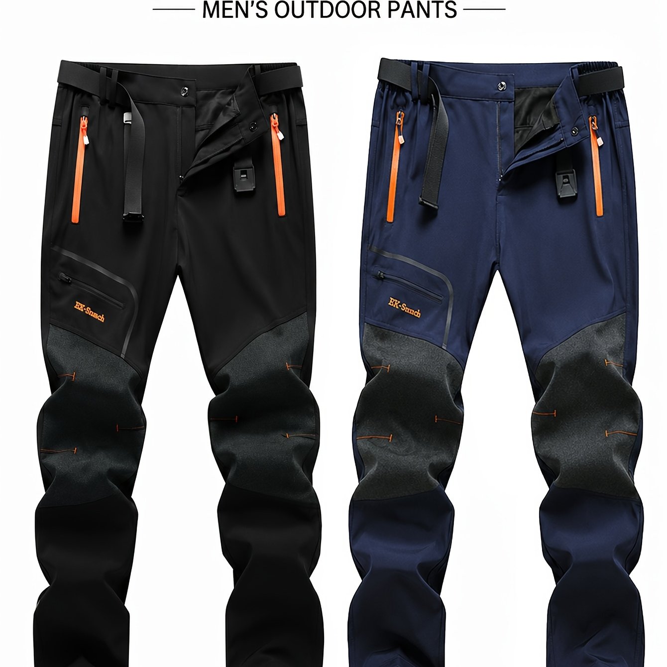 TEMU [2pcs] Men's Outdoor Trousers, Lightweight Comfortable Easy Versatile Cargo Sports Casual Long Pants, Suitable For Outdoors, Hiking, Camping,