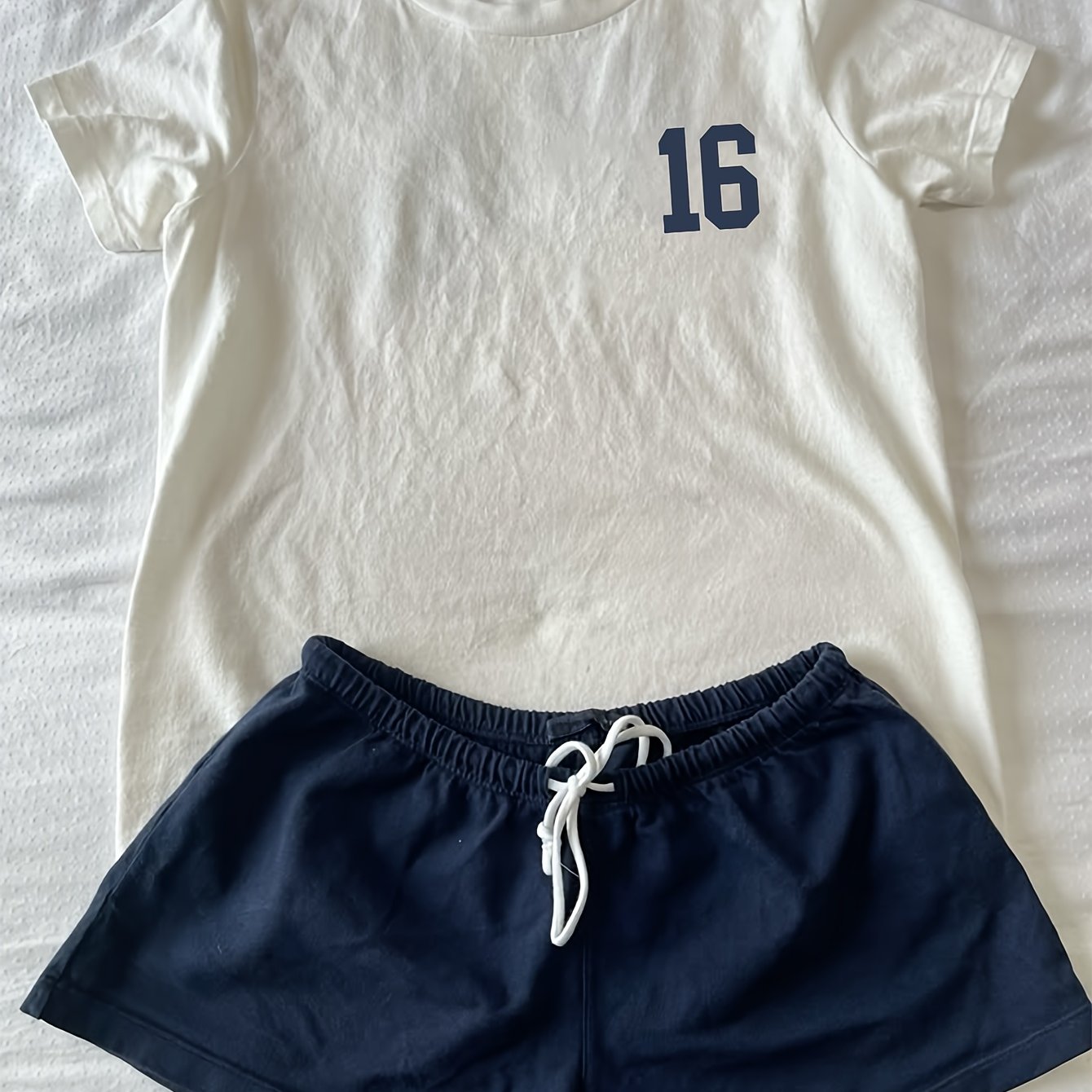 TEMU 2079 - Women's Casual Loose Top With Number 16 Print, New Summer T-shirt, / No Bottom - Wzh787