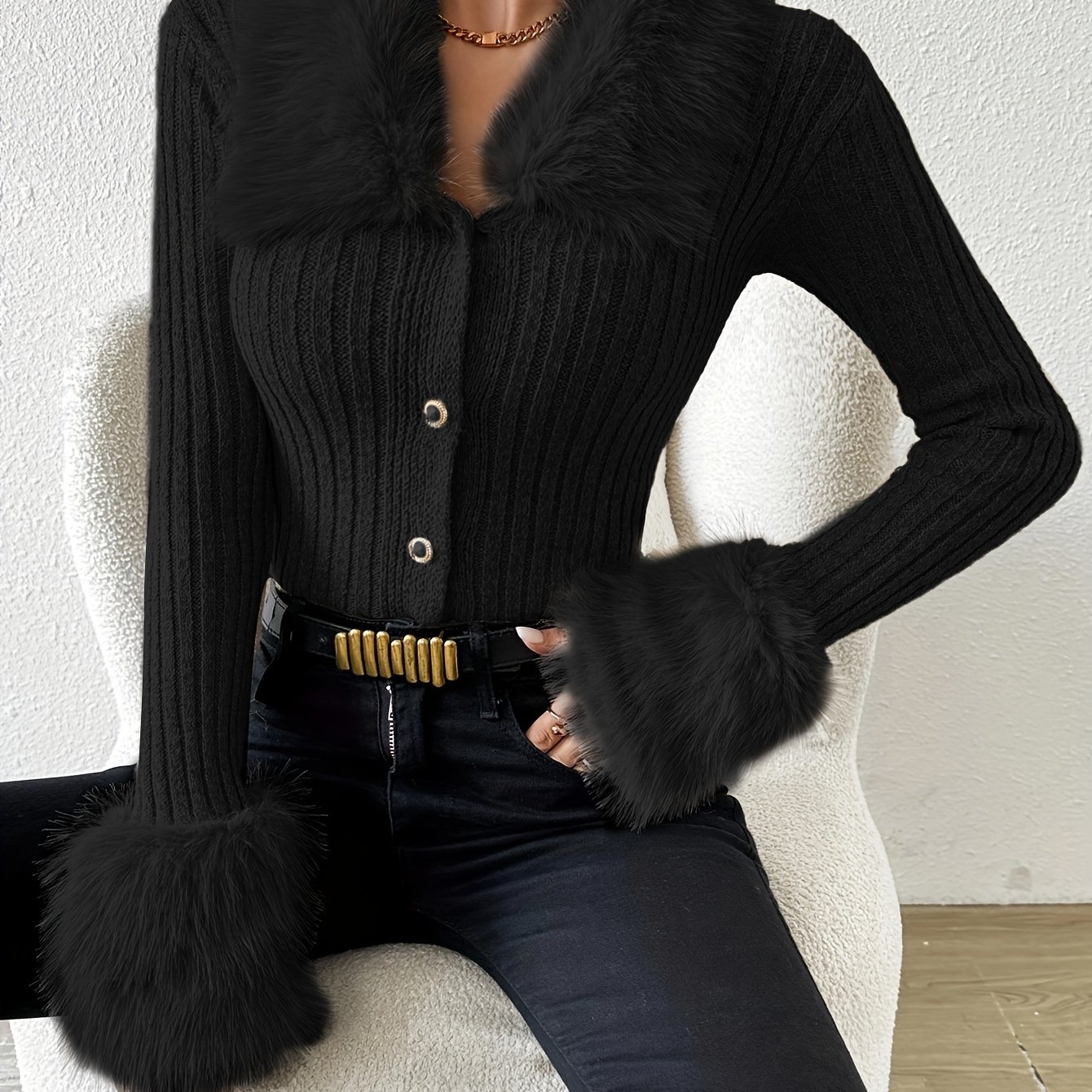 New Sweater Jacket Cardigan Short -row Button