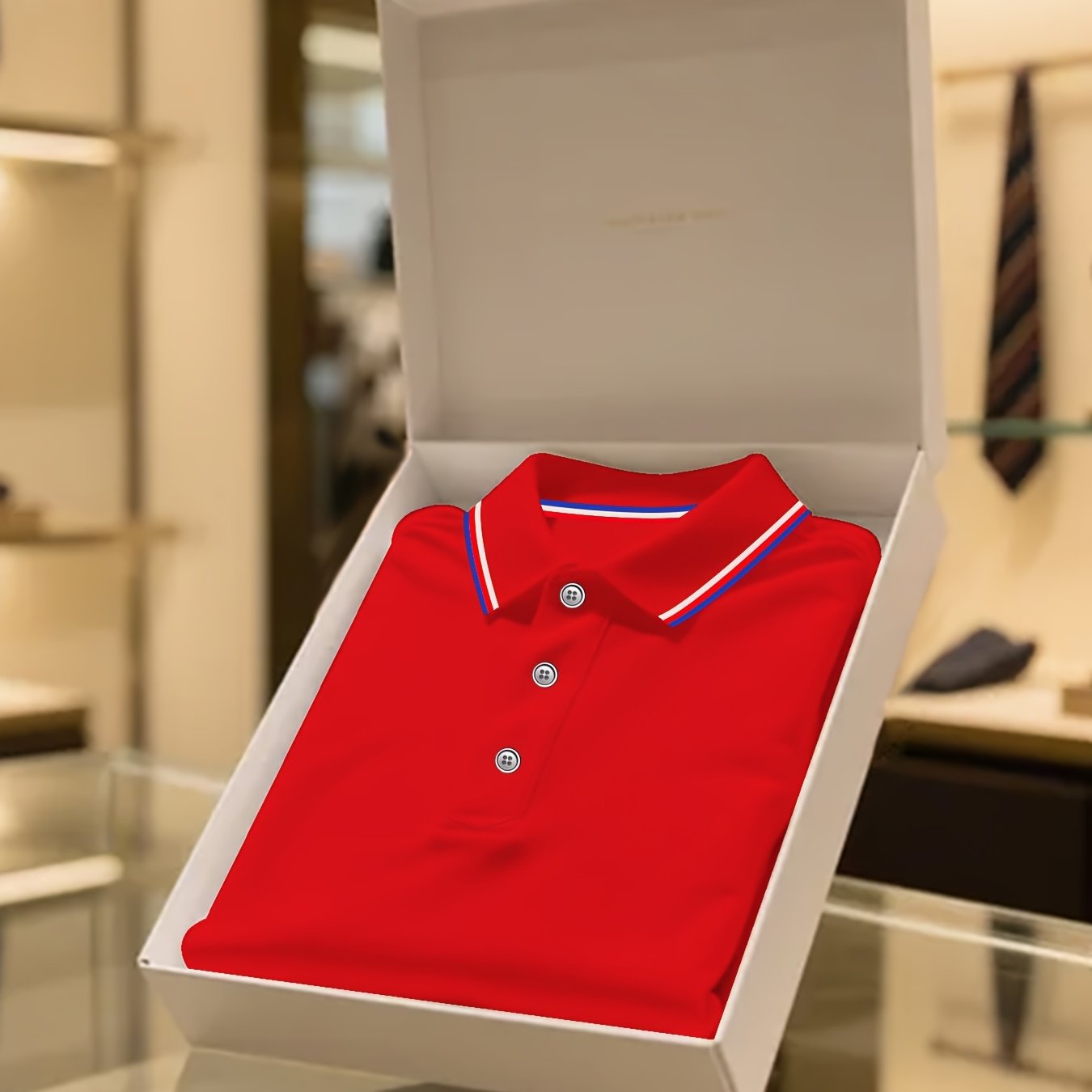 E-shop Ein stilvolles und elegantes Kurzarm-Poloshirt für Herren mit einem Polo-Kragen-Design, das hautfreundlich und atmungsaktiv ist.