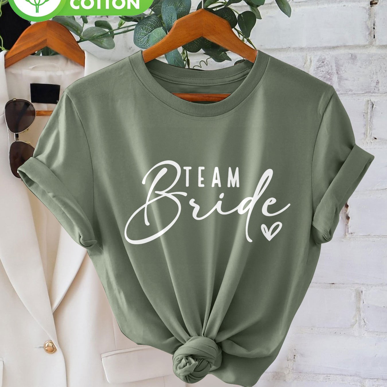 Image of Women's Spring/summer Casual Top, Handwritten Style, Heart And Letter "" Print, Round Neck Short Sleeve Pure T-shirt