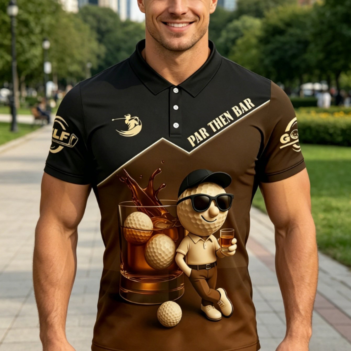 TEMU [printed Design - Non-textured] Stylish Men's Printed Shirt, Quick-dry Polyester Fabric, Trendy Casual Short-sleeve Top, Comfortable And