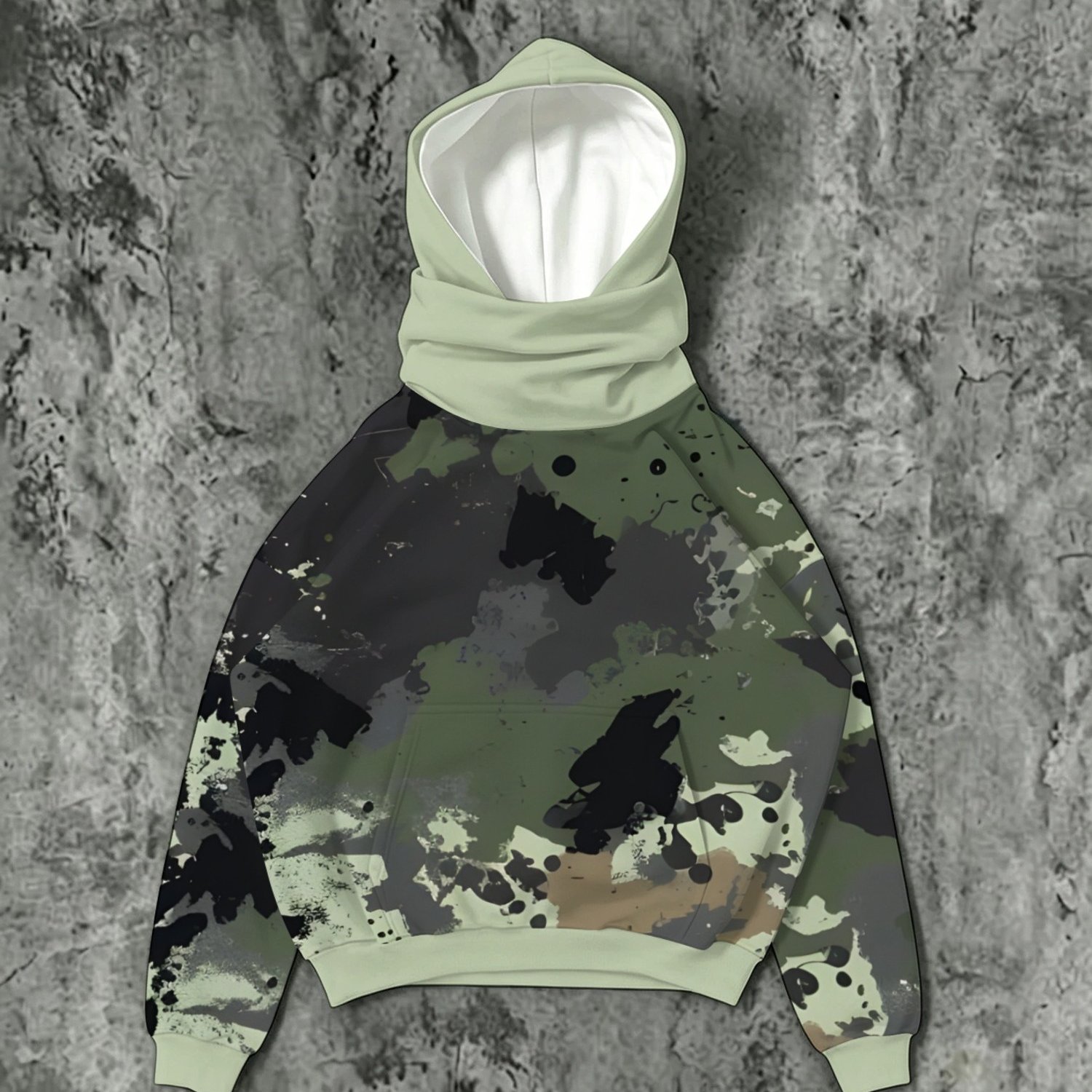 Image of Men's Camouflage-inspired Hoodie, Fashionable And Trendy, , Polyester Fabric With Thin Fleece, Suitable For Daily Wear And Casual , High-value Stylish Top