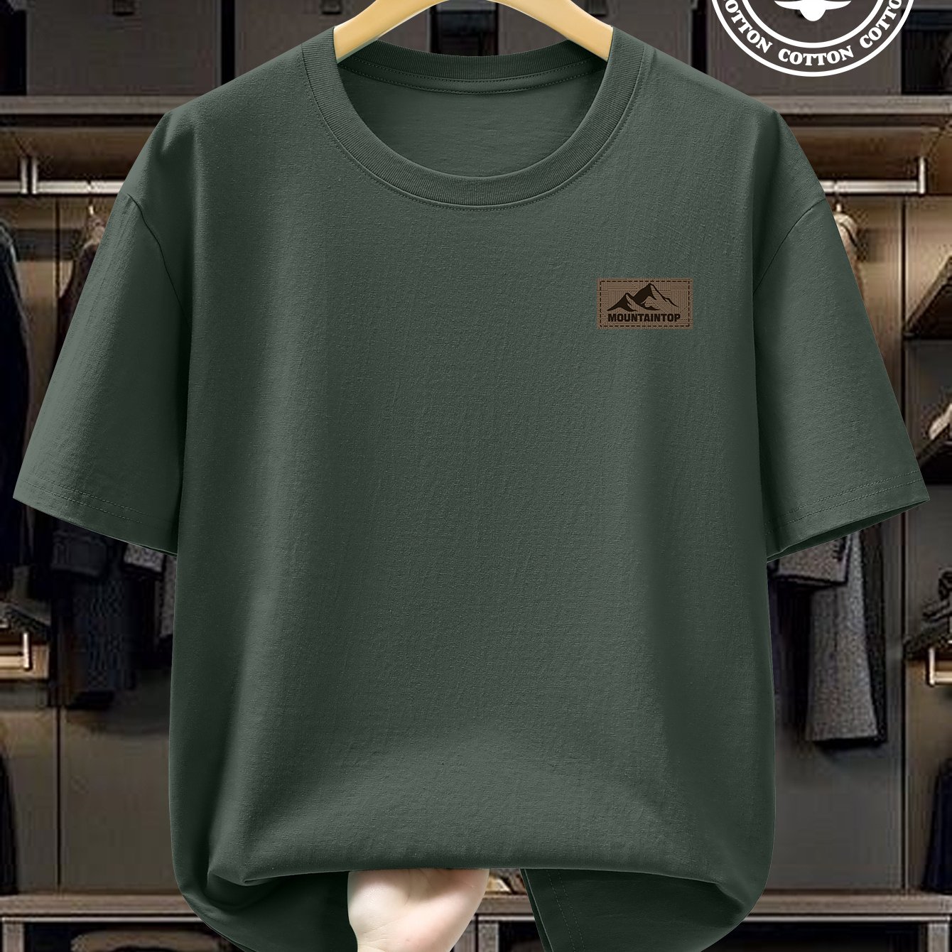 Summer Men's 220g Pure Cotton Short-sleeve T-shirt