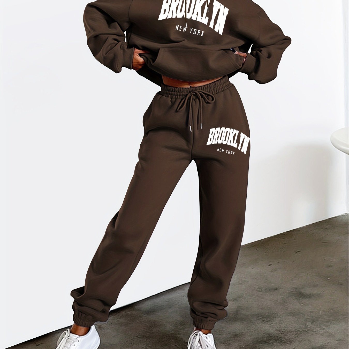 TEMU New Women's Casual Fashion Printed Sweatshirt Set