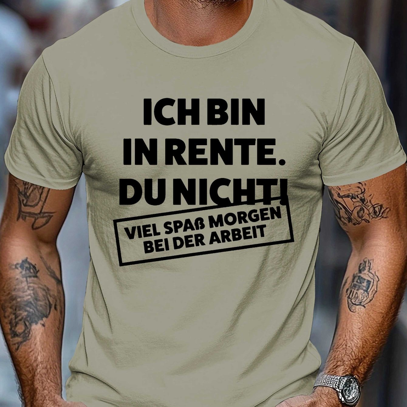 TEMU Lustiges Deutsch Crinkle Plus Size Herren T-Shirt, PLUS SIZE