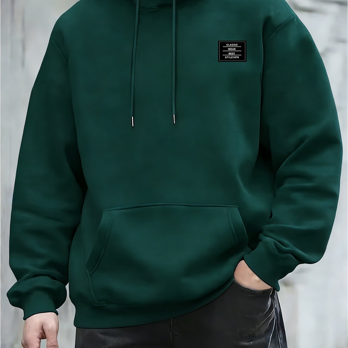 TEMU Sweat à Capuche Imprimé Minimaliste pour Homme, Style Décontracté pour et les Déplacements, Pull Chaud Capuche Homme