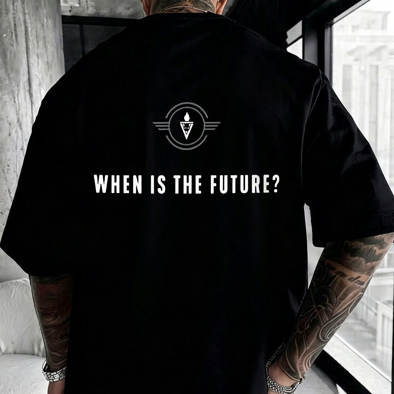 Image of Men' Graphic T-shirt - Back Print Crew Neck Casual Shirt With Iconic, Regular Fit Machine Washable Suitable For Soccer Fans, Stylish Gift For Casual Attire &