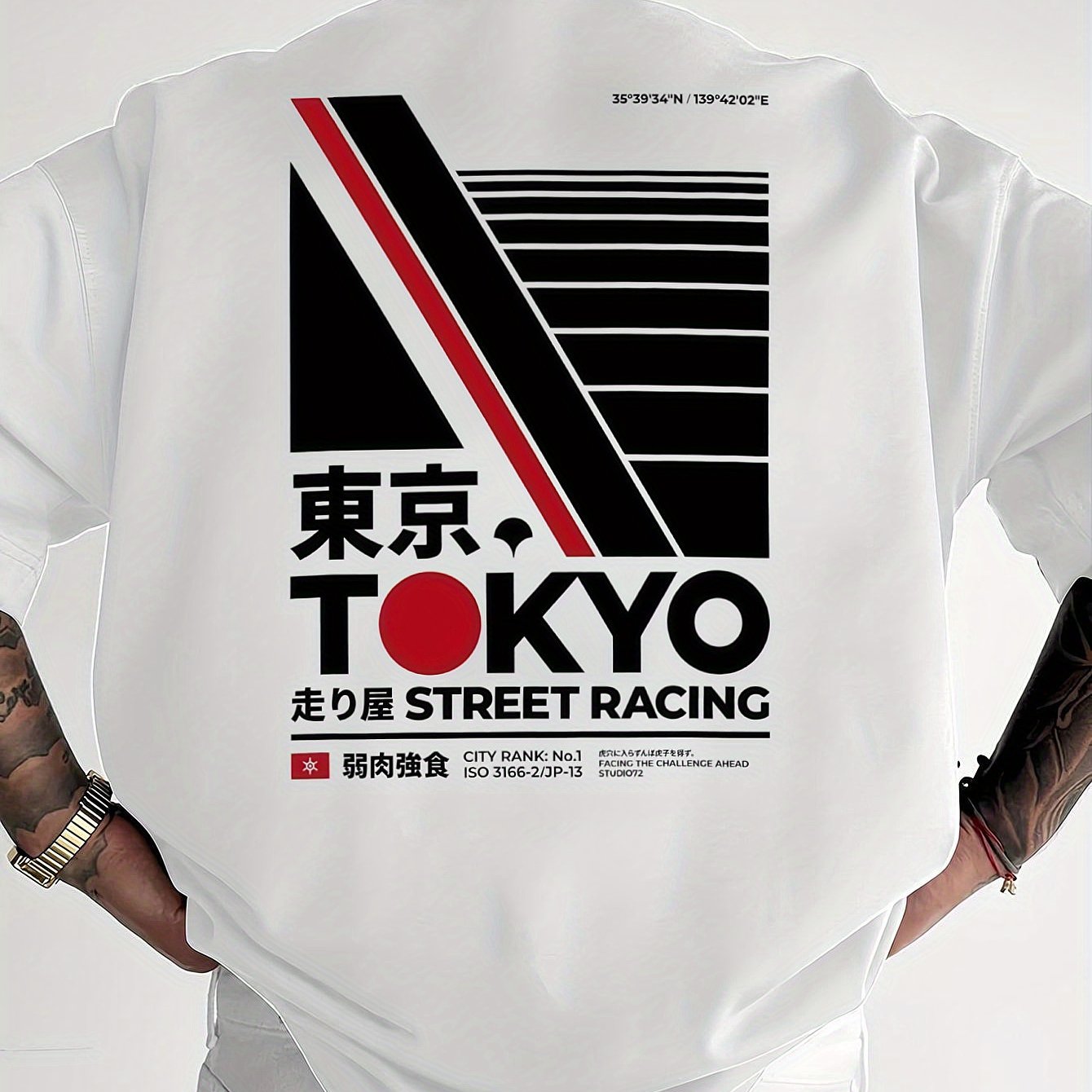 TEMU [print Design - Not Textured] 2026 's Tokyo Racing T-shirt, Print Pattern Casual Top, Plus Size