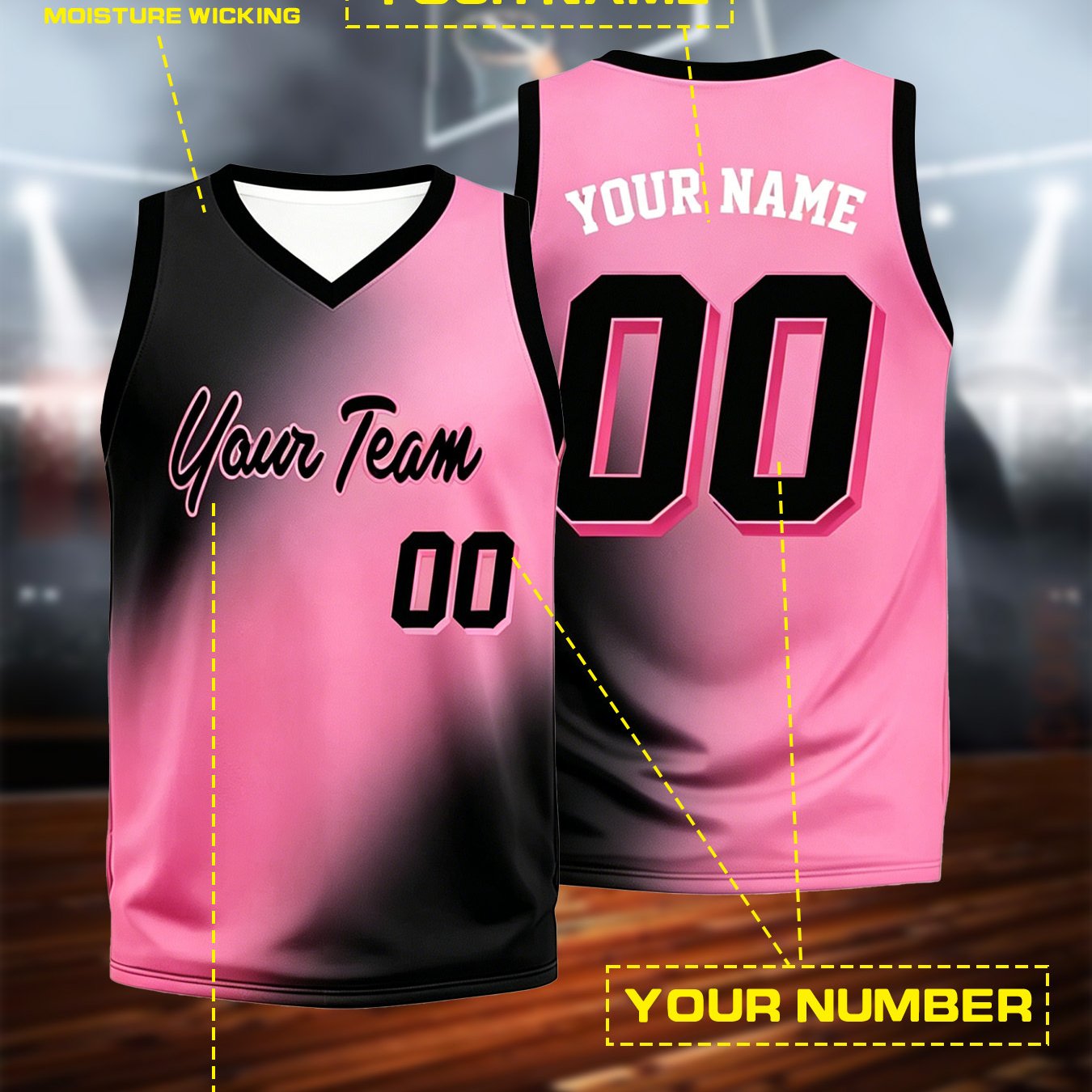 TEMU Custom Basketball Jersey V-neck Quick-dry Breathable Men Women Student Competition Training Team Uniform Printed Number Logo Group Purchase