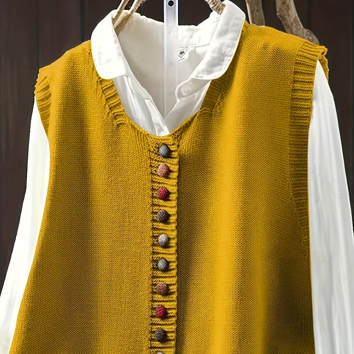 Gilet Corto Donna Pofihavi Con Bottoni - Elegante E Casual, Doppia Fodera - Foto 7