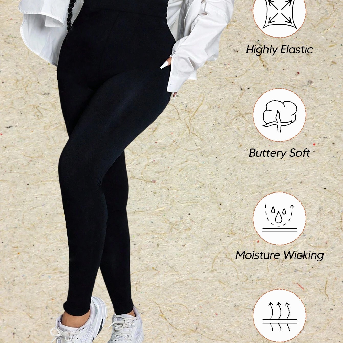 E-shop Damen High-Waist Bauchhose - Po-Hebe-Leggings, Uni-Farben, Nicht Durchsichtig & Casual Outfit, Maschinenwaschbar (für Zuhause) - Bauch- &