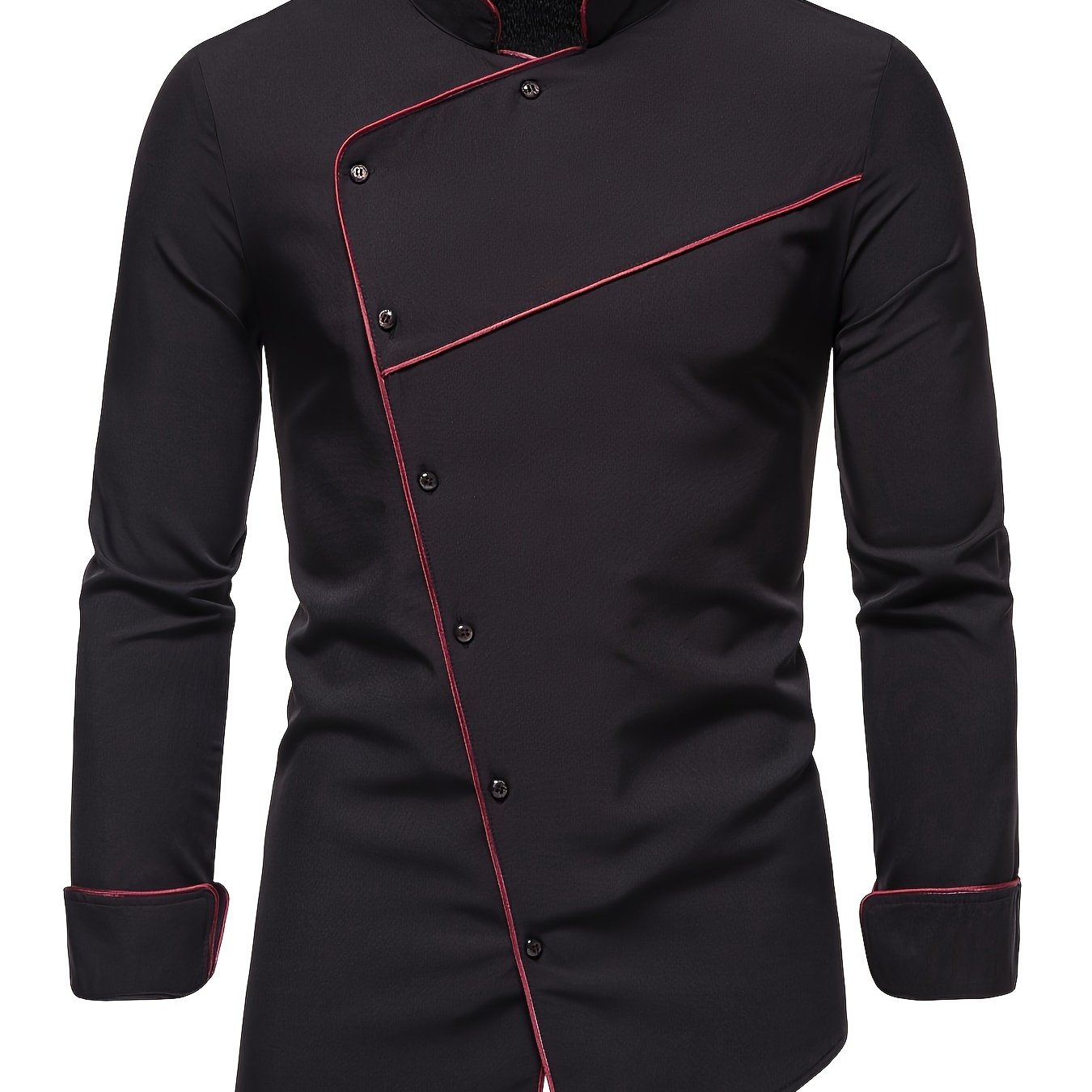 Men's Middle Eastern Style Trim Long Sleeve Robe Shirt