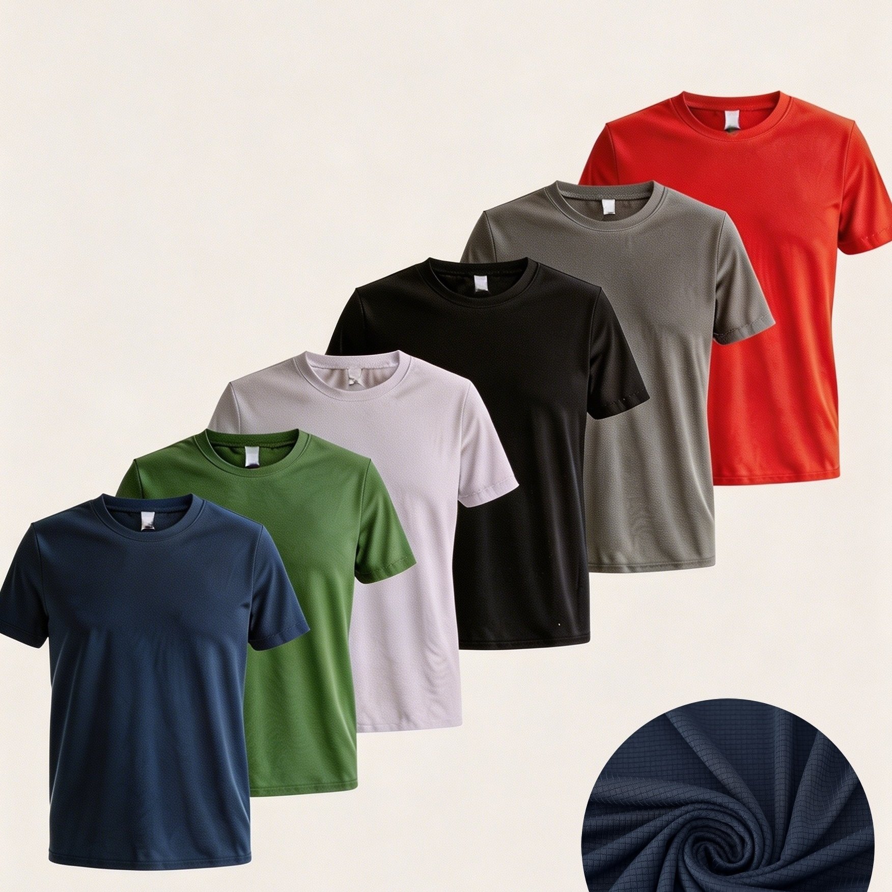 TEMU 6pcs Set Of Plus-size Men's Casual Sports T-shirts, Soft And Comfortable, Lightweight And Quick-dry Crew Neck Short Sleeves, Running Shirt,