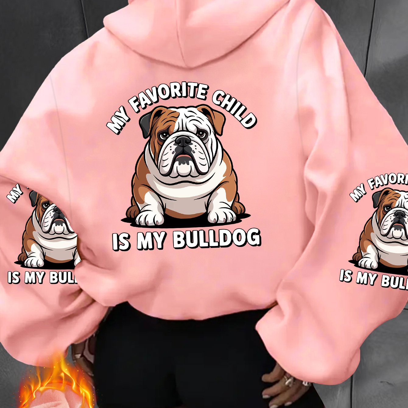 TEMU Women's Elegant Casual Fashion Sports Hooded Sweatshirt, Featuring A Bulldog Graphic And The Unique And Fun Printed 
