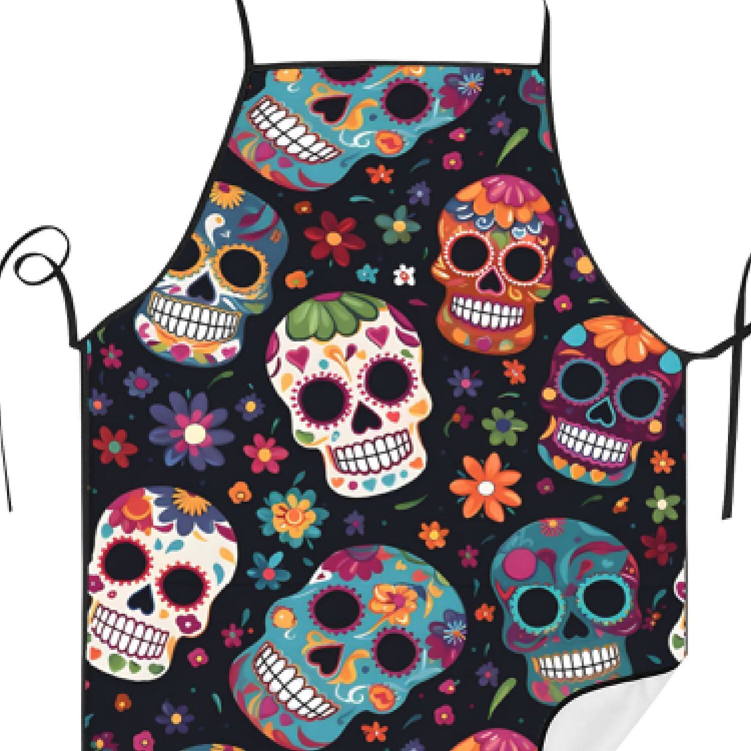 TEMU Tablier de cuisine réglable Candy Skull Unisex Household