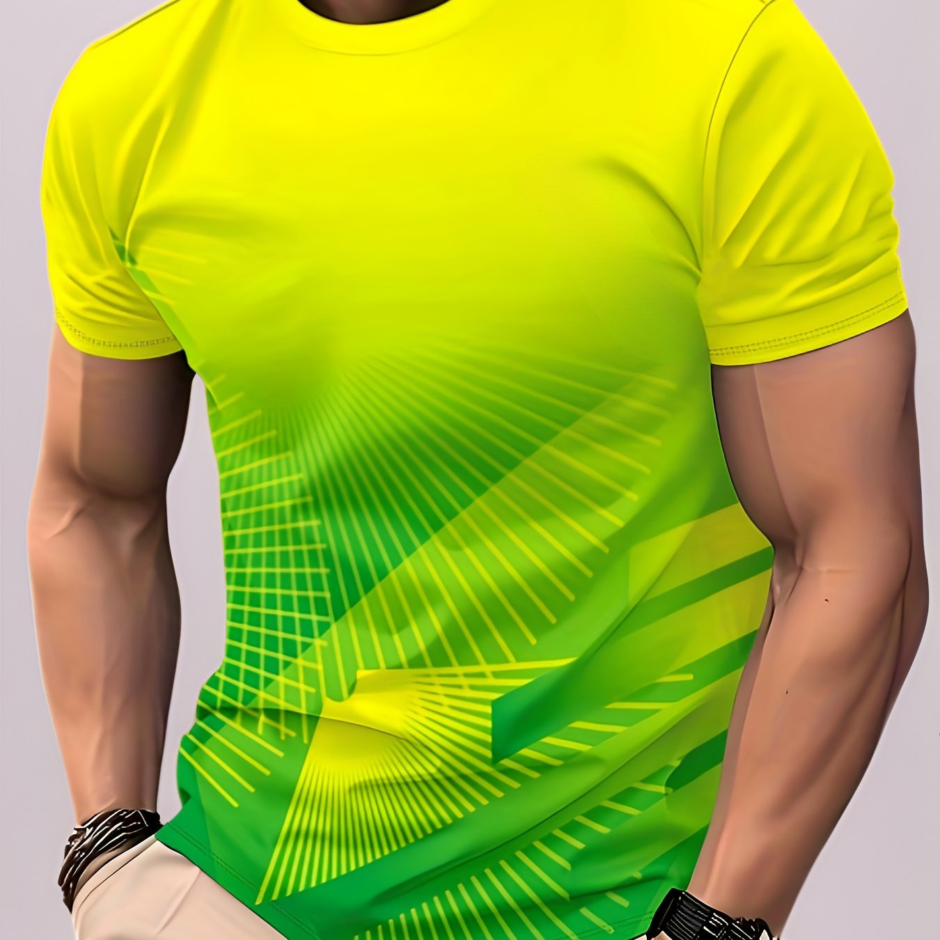 TEMU Men's Short-sleeve T-shirt - Breathable Crew Neck Streetwear Top With Minimalist Suitable For Casual Wear, Machine Washable Regular Fit Tee,