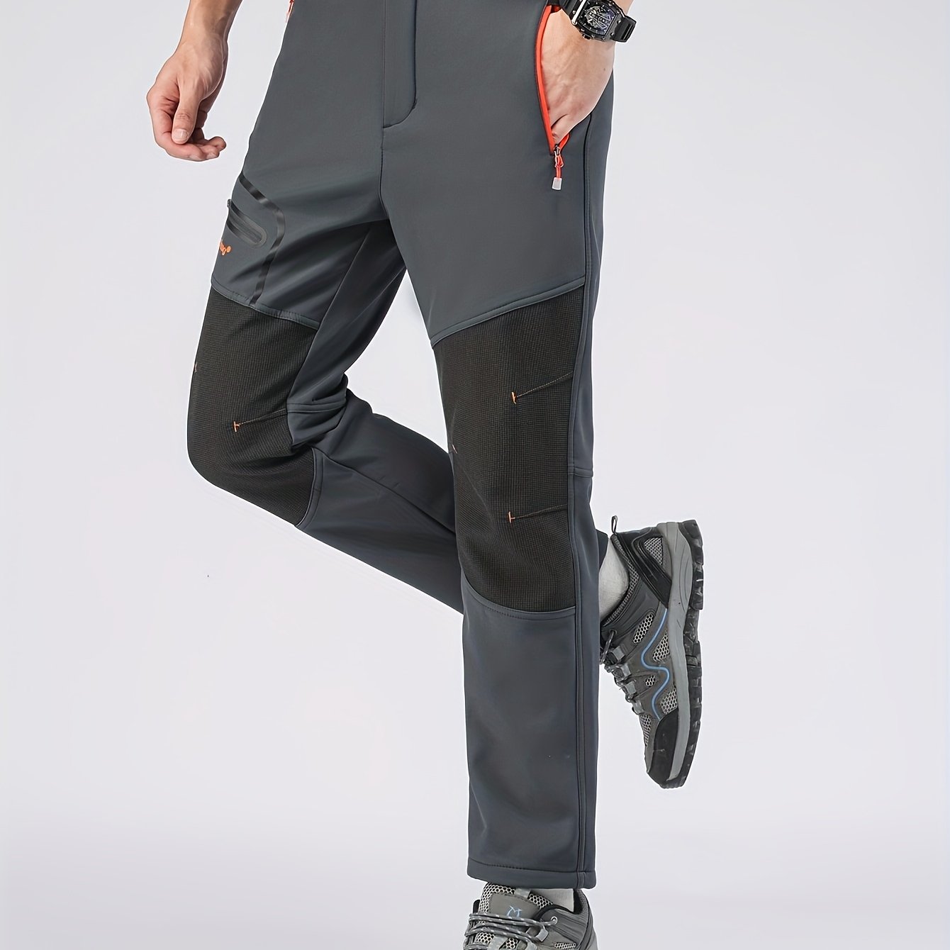 New Winter Outdoor Embroidered -lined Thickened Plus-size Men's Cargo Pants