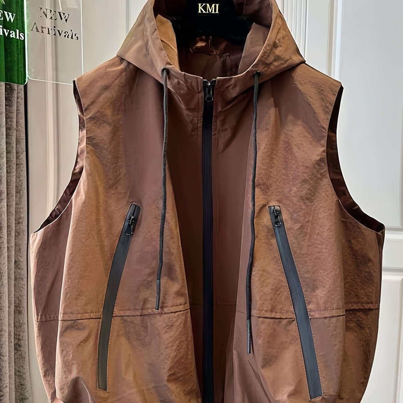 TEMU Women's Hooded Drawstring Cargo Jacket, Functional Vest, Sleeveless Layering Casual Vest Top, Spring/summer Style For Pretty (plmm)