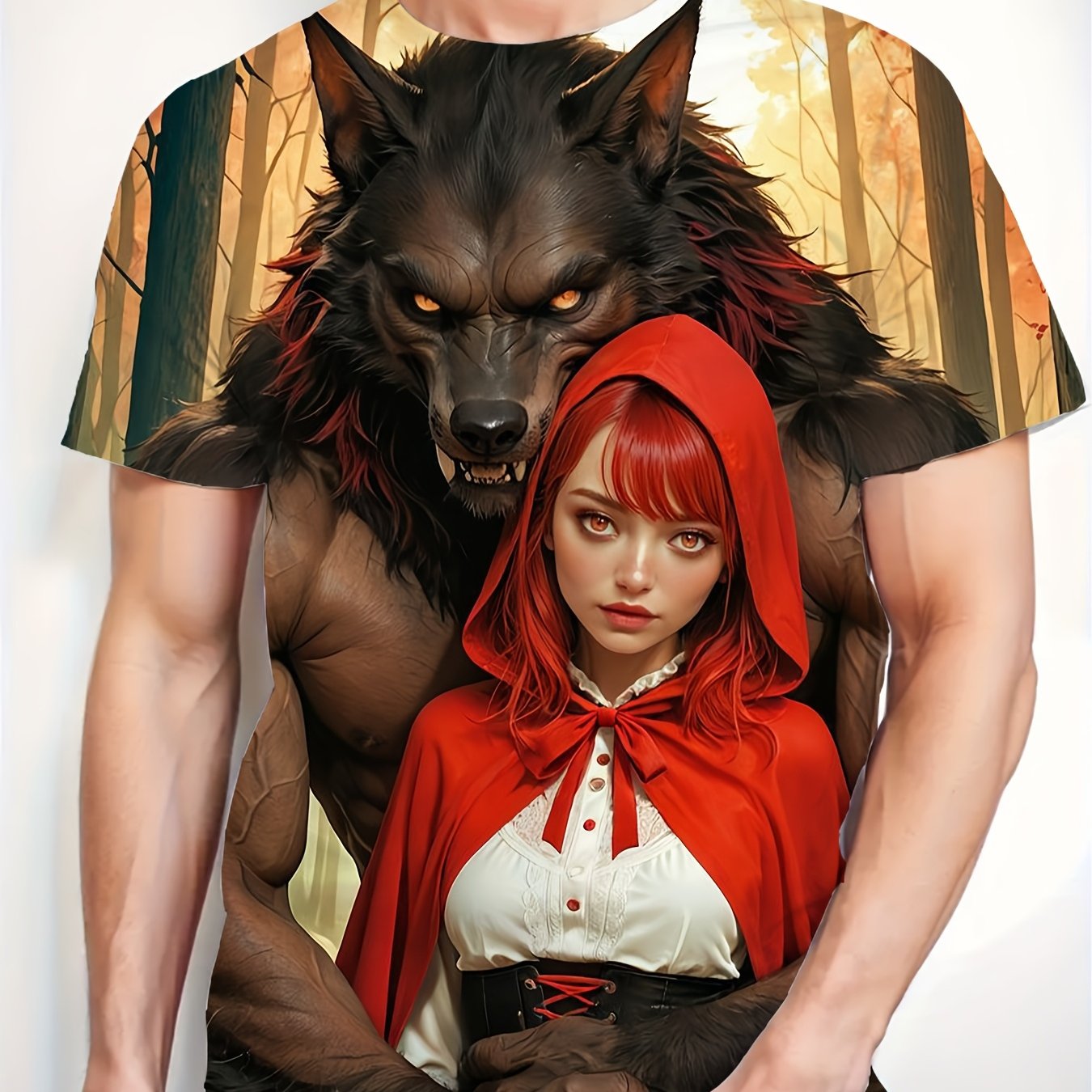 TEMU Unisex Loose-fitting Oversized Men's Clothing With 3d Digital Print, Plus Size