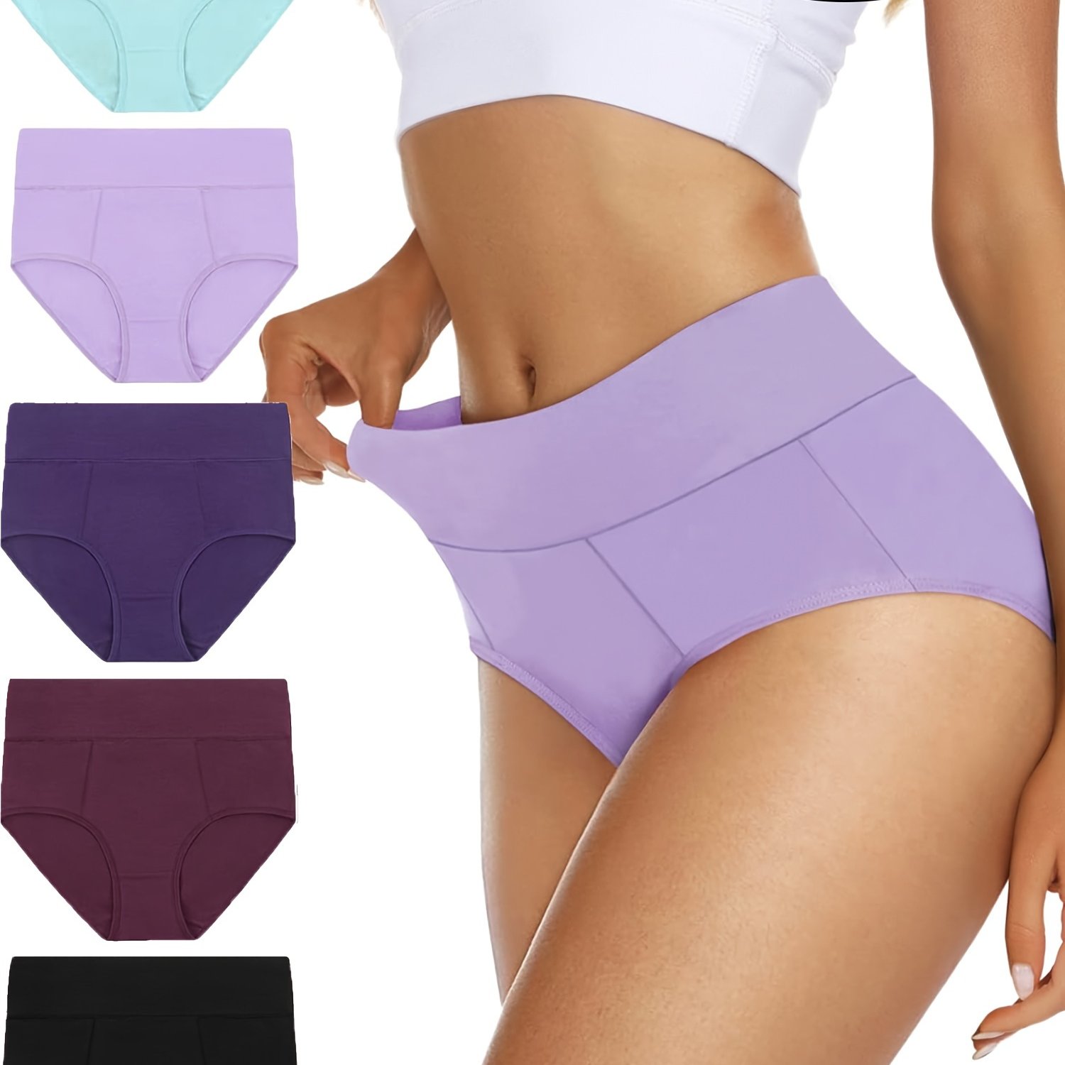 5-pack Women's Comfortable Double-layer Sealed Waist Triangle Panties