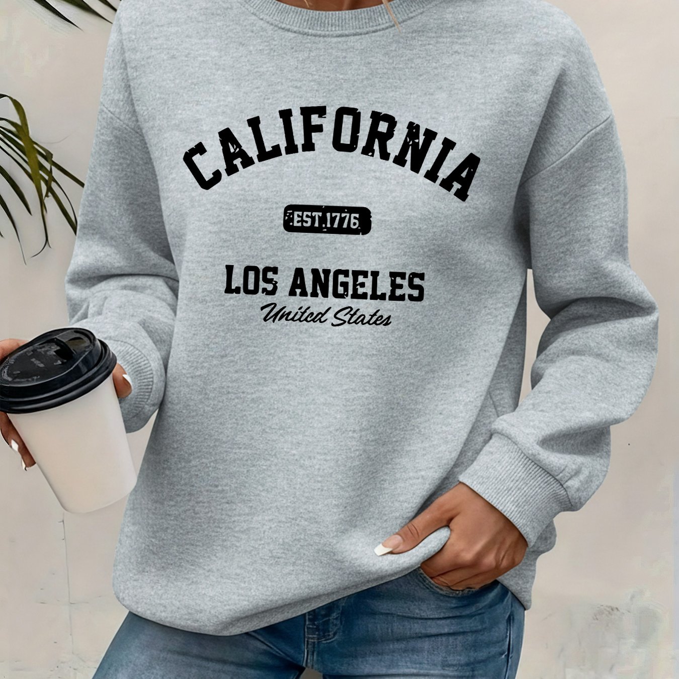 TEMU Graphic Print Sweatshirt, Crew Neck Casual Sweatshirt For Winter & Fall, Women's Clothing